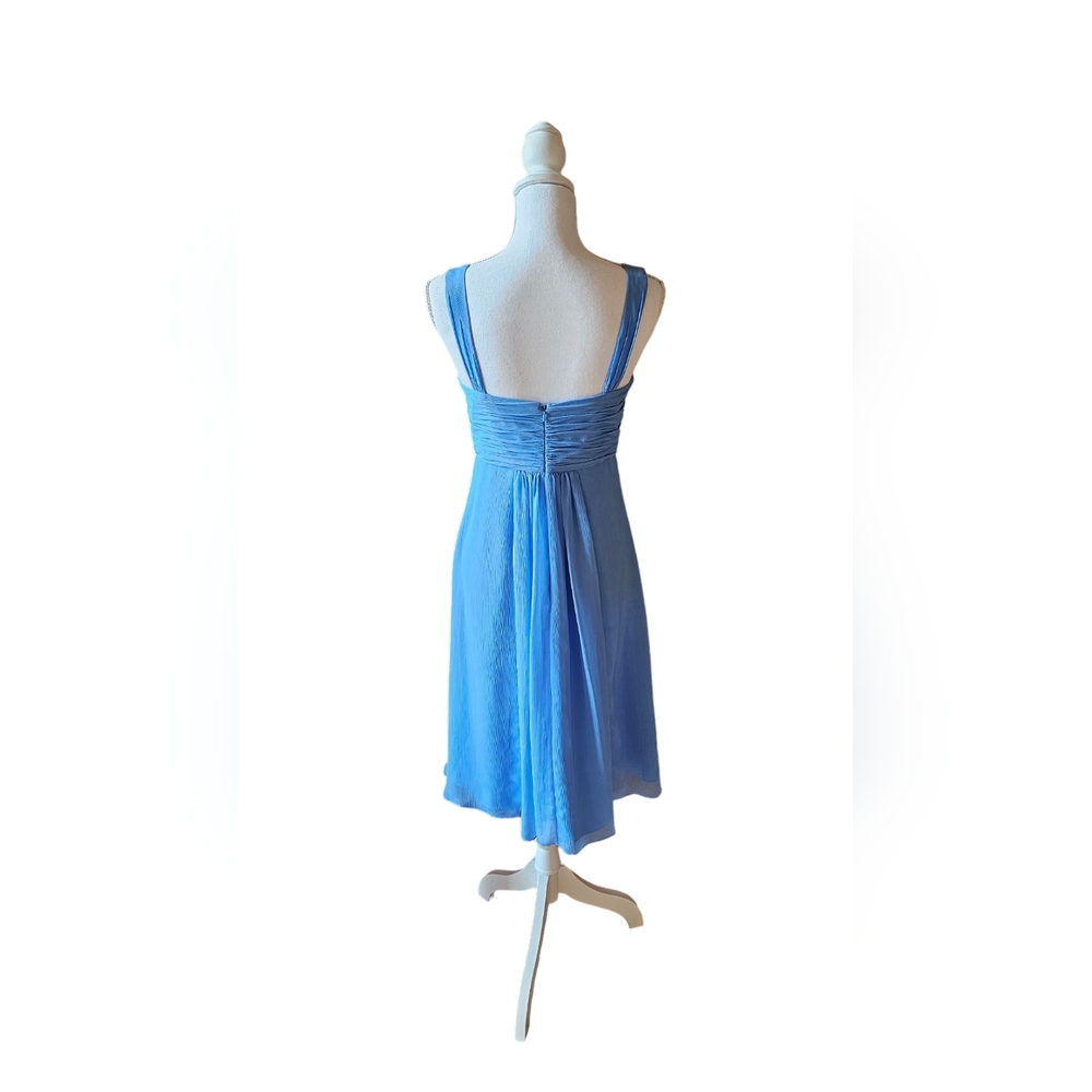 David's Bridal Bridesmaid‎ Women's Dress Sz 6 Evening Formal Blue Bling Wedding - Picture 3 of 7